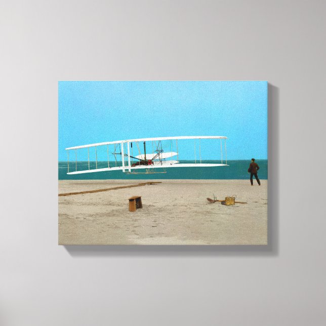 First Aeroplane Flight Wright Brothers Canvas Print (Front)