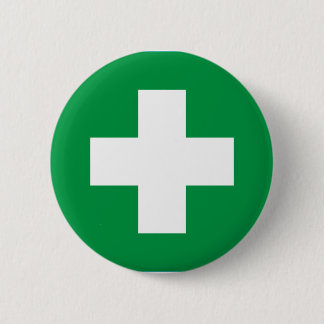 First aid 6 cm round badge