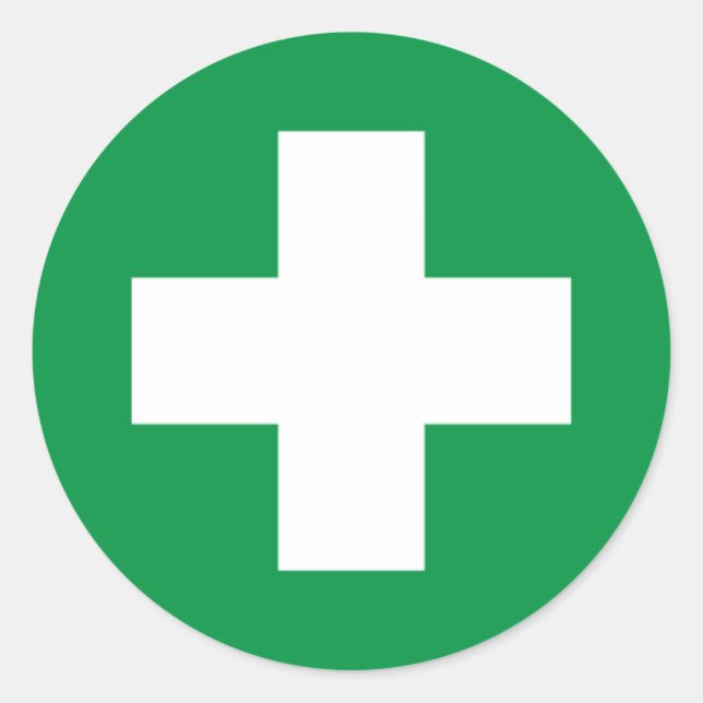 First aid classic round sticker (Front)