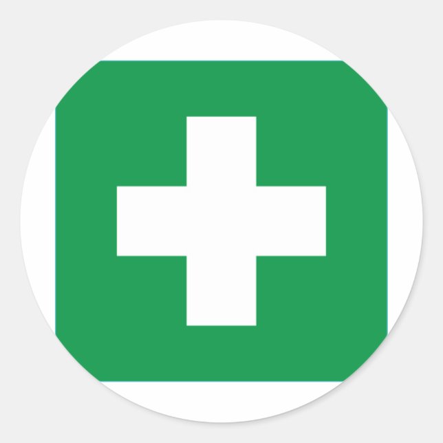 First aid classic round sticker (Front)