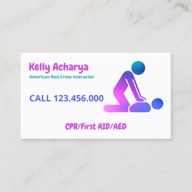 First Aid CPR Instructor Business Card (Front)