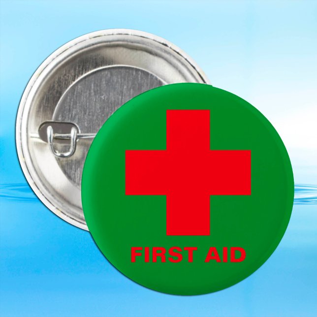 First Aid (Cross) - Ambulance, Doctor /field green 3 Cm Round Badge (Creator Uploaded)