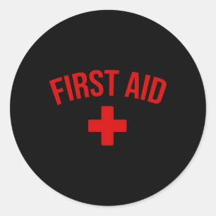 First Aid Cross Medic Emergency Staff Uniform Classic Round Sticker