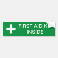 First Aid Kit Inside Car Bumper Sticker