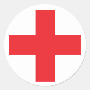 First Aid Kit Sign Classic Round Sticker