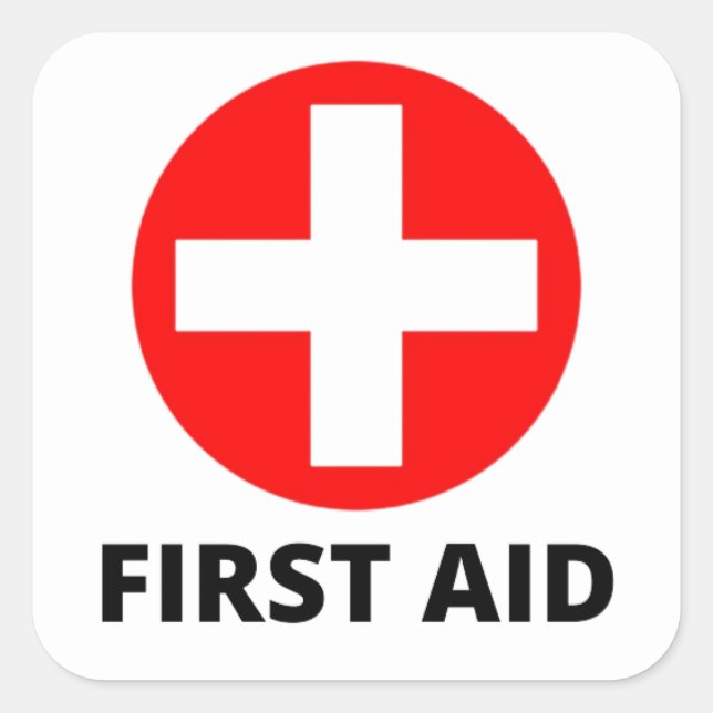 First aid kit square sticker (Front)
