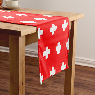 First Aid, Medic (cross), Help desk decor / Swiss Short Table Runner