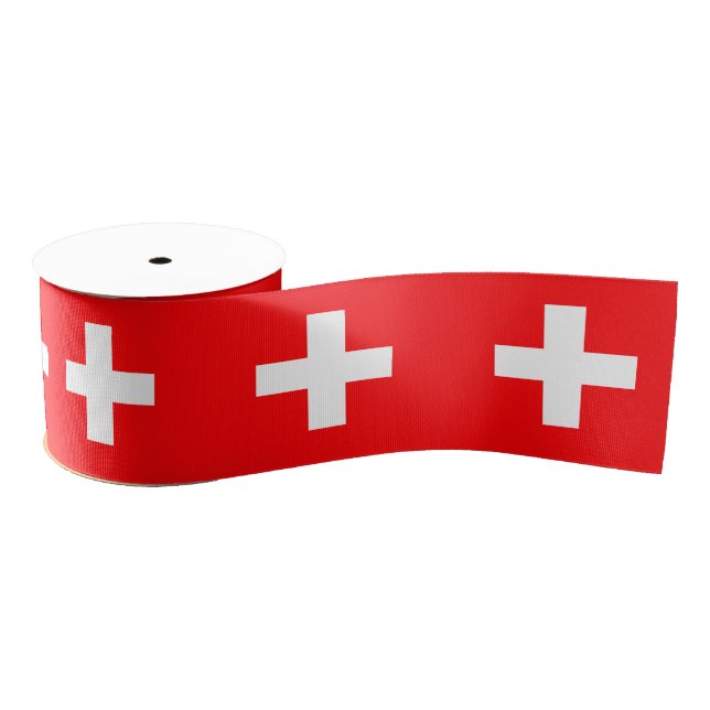 First Aid, Medic (cross), Help / Swiss Flag Grosgrain Ribbon (Spool)