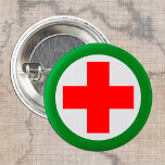 First Aid - Medic (Red Cross) - Ambulance, Help 6 Cm Round Badge<br><div class="desc">Buttons: First Aid medical help,  ambulance,  nurse,  help point (Red Cross)...  Clothing,  bags button.</div>