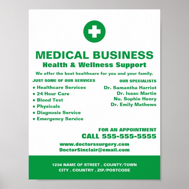 First Aid Symbol, General Practitioner, Nurse Poster (Front)