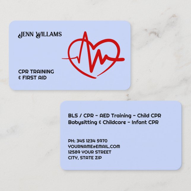 First Aid Trainer Business Card (Front/Back)