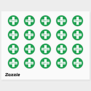 First Aid (White Cross) - Ambulance, Help, Doctor Classic Round Sticker