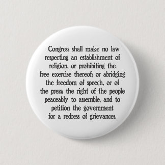 First Amendment 6 Cm Round Badge