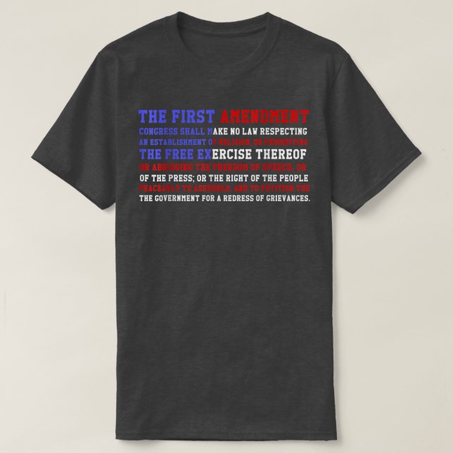 First Amendment American Pride USA Flag  T-Shirt (Design Front)