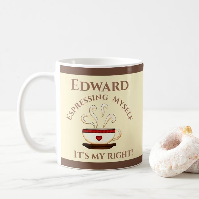 First Amendment: Espresso Yourself Coffee Mug (With Donut)