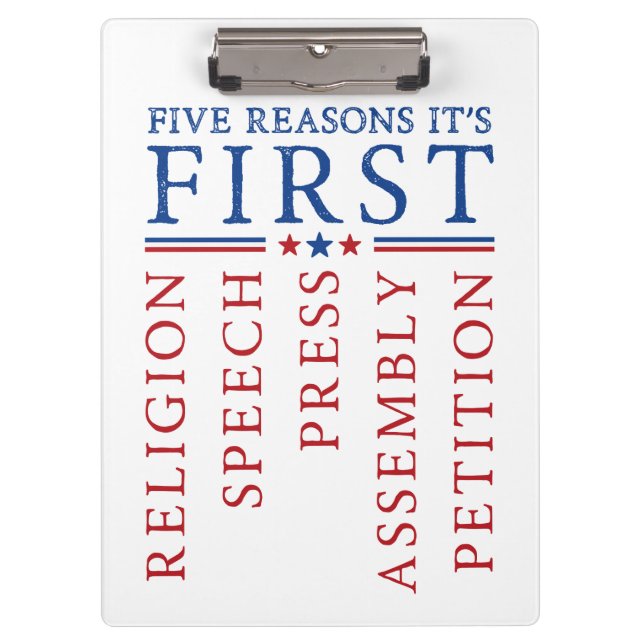 First Amendment Freedom of Speech Protest Rally Clipboard (Front)