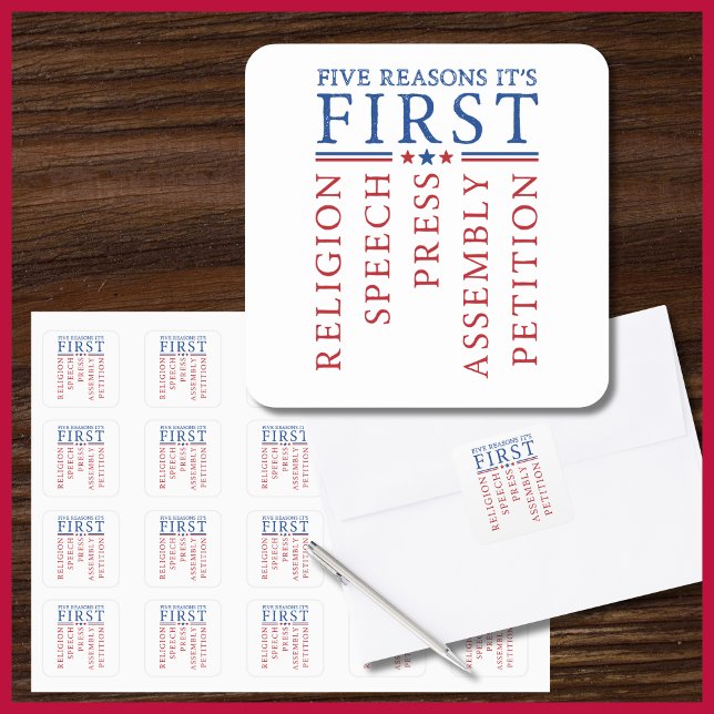 First Amendment Freedom of Speech Protest Square Sticker (Creator Uploaded)