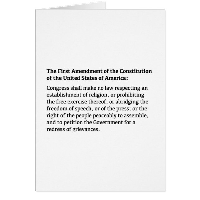 First Amendment of the Constitution (Front)