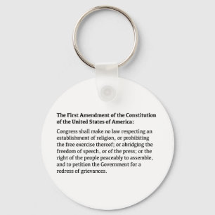 First Amendment of the Constitution Key Ring