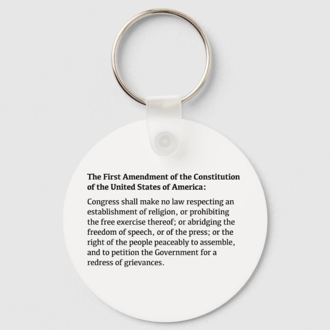 First Amendment of the Constitution Key Ring (Front)
