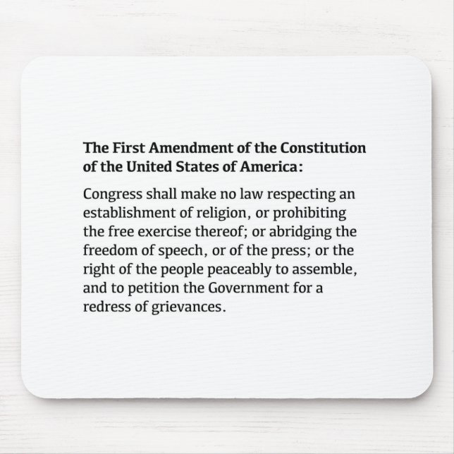 First Amendment of the Constitution Mouse Pad (Front)