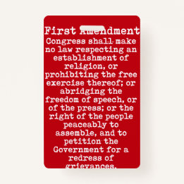 First Amendment Press Pass Badge ID Badge