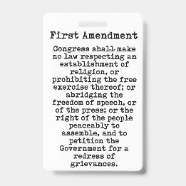 First Amendment Press Pass ID Badge