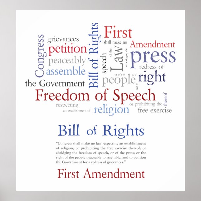 First Amendment Rights - Freedom of Speech Large Poster (Front)