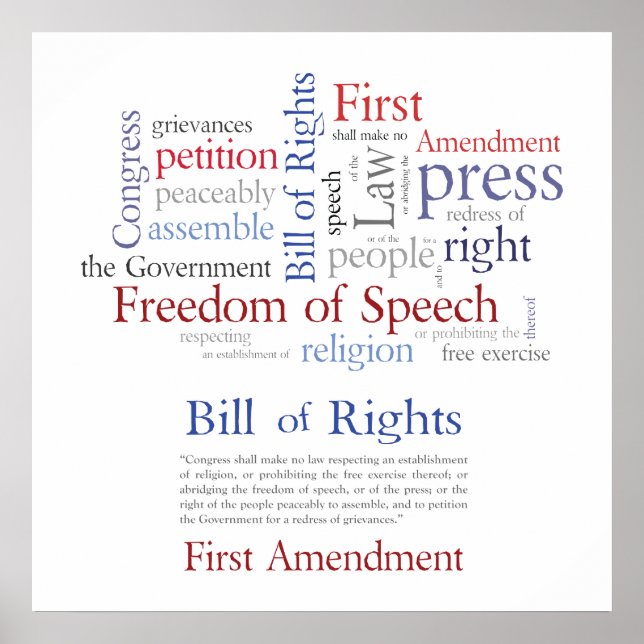 First Amendment Rights - Freedom of Speech Large Poster (Front)