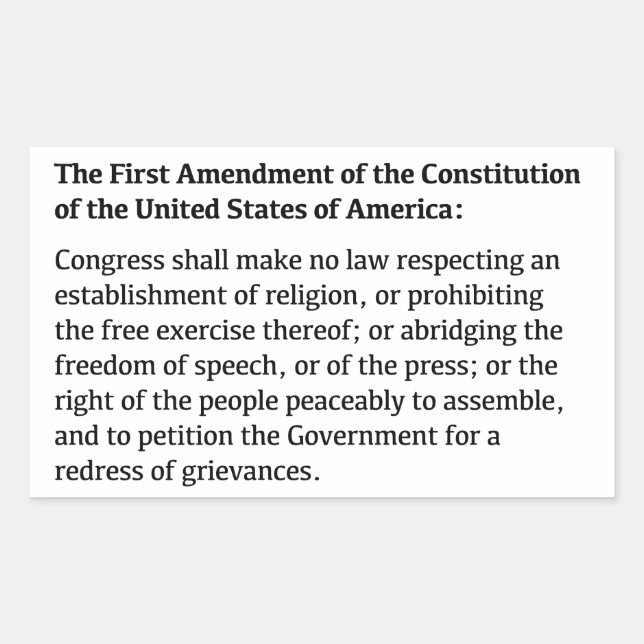 First Amendment Rights Rectangular Sticker (Front)