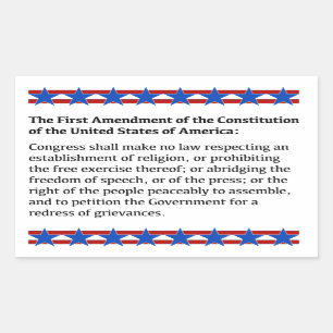 First Amendment Rights Rectangular Sticker