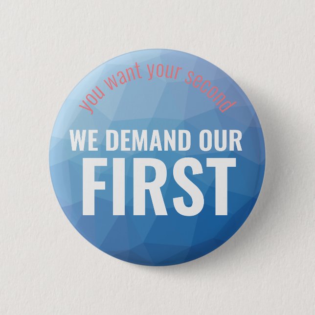First Amendment Second Amendment Geometric Blue 6 Cm Round Badge (Front)