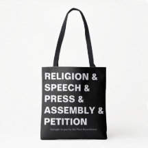 First Amendment Tote Bag in black