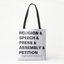First Amendment Tote Bag in White