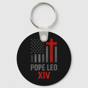 First American Pope Leo Xiv Catholic Religious Men Key Ring