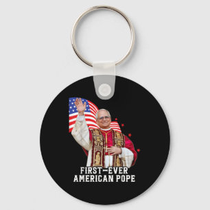 First American Pope Leo Xiv  Key Ring