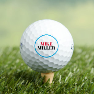 First and Last Golfer Name red black Golf Balls