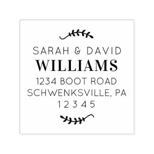 First and Last Name Address Stamp With Branch 