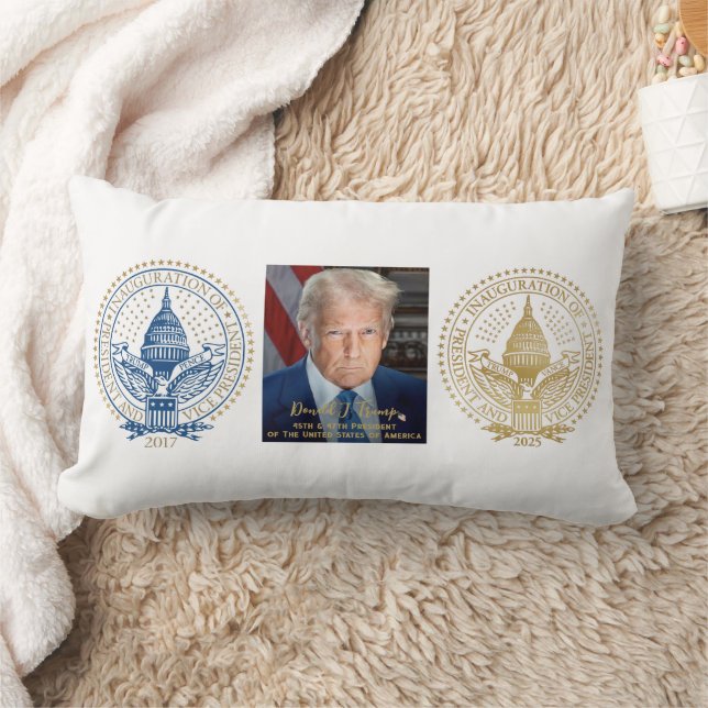 First and Second Inaugural Seal Donald Trump Lumbar Cushion (Blanket)