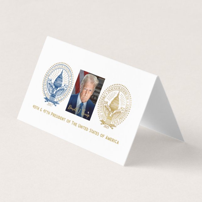 First and Second Inauguration President Trump Business Card (Front)
