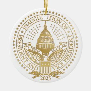 First and Second Inauguration President Trump Ceramic Ornament
