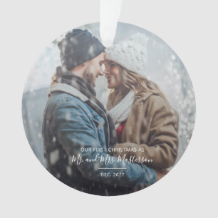 First Anniversary Christmas Photo Ornament
