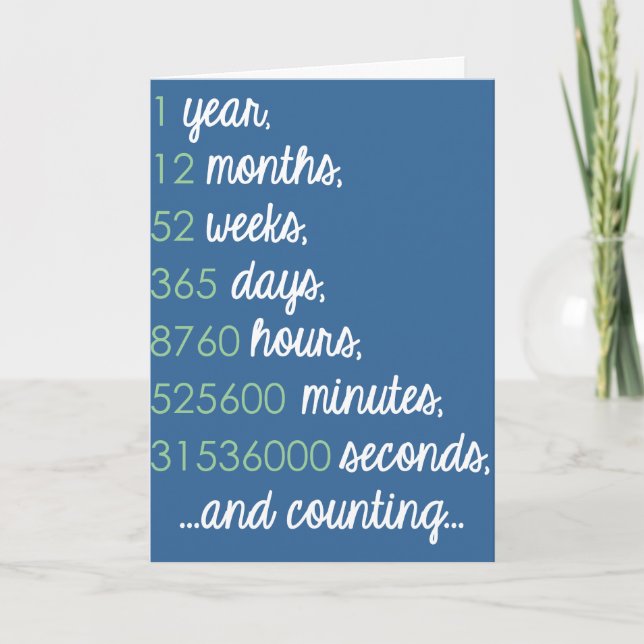 First Anniversary Greeting Card (Front)