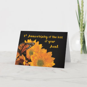 First Anniversary of Loss of Aunt Butterfly Card