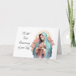 First Anniversary of Loss with Blessed Virgin Mary Card