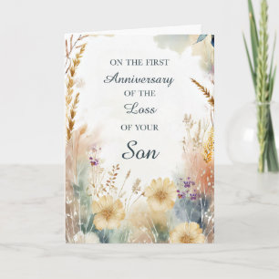 First Anniversary of the Loss of Son Wildflowers Card