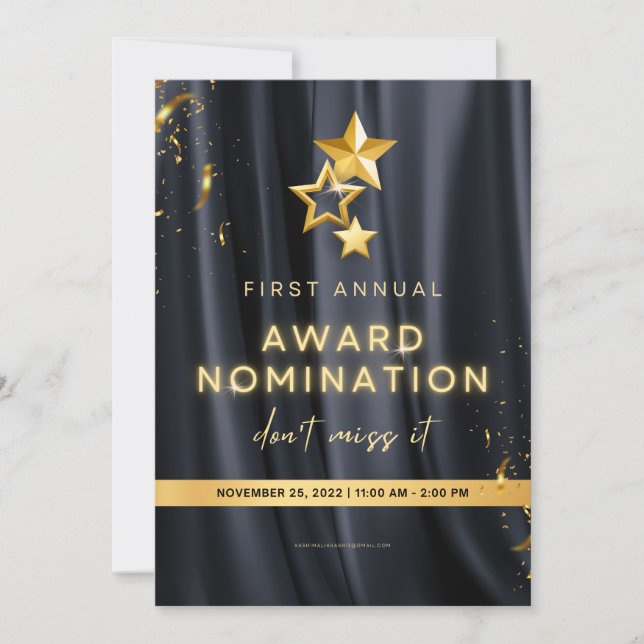 First Anual award invitation Card edit able  (Front)
