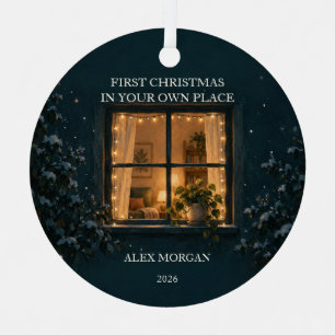 First Apartment Christmas Window Glow Metal Tree Decoration