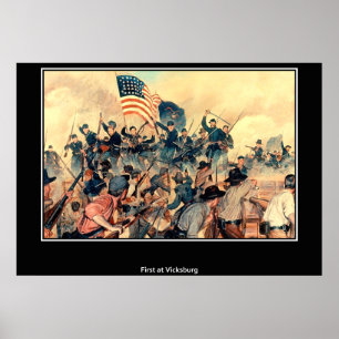 First at Vicksburg American Civil War Poster