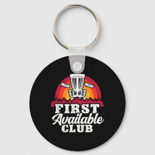 First Available Club Funny Disc Golf Tree Humour Key Ring